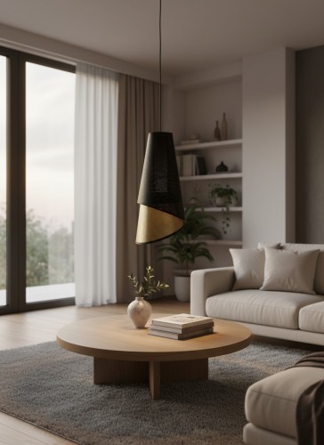 Abażur Loft Czarno-Złoty loft Dual aranżacja.jpg