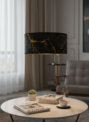 Abażur walec marmur czarno złoty elegancki glamour E27.jpg