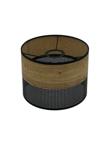 Modny abażur loft fornir jasny dąb elegancka siatka .jpg